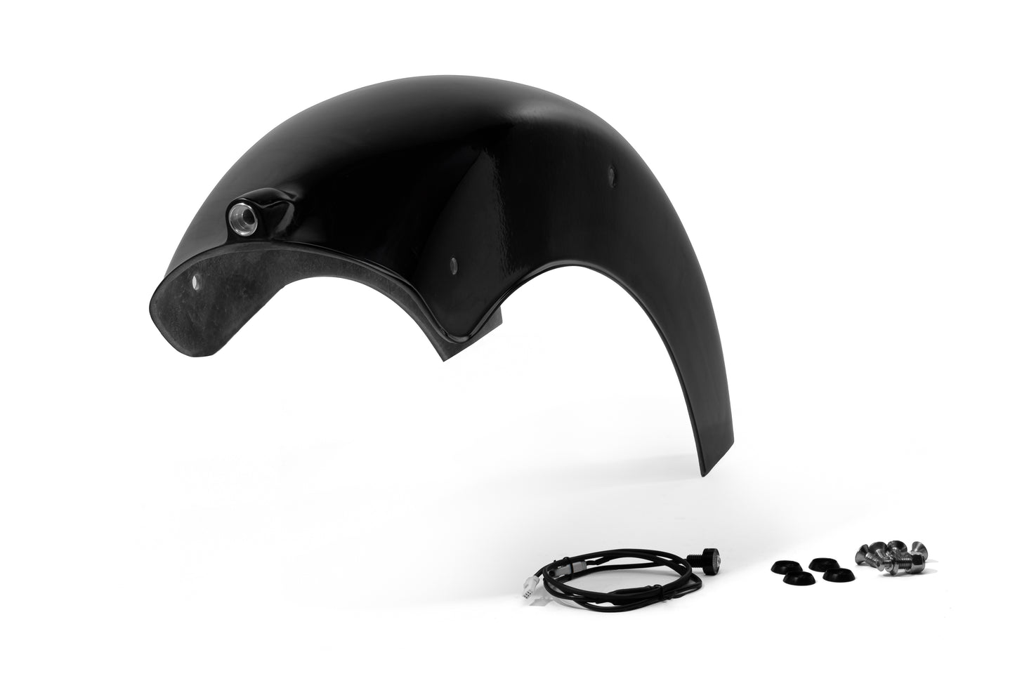 Harley Davidson motorcycle with Killer Custom "Apache" rear fender by Killer Custom white background