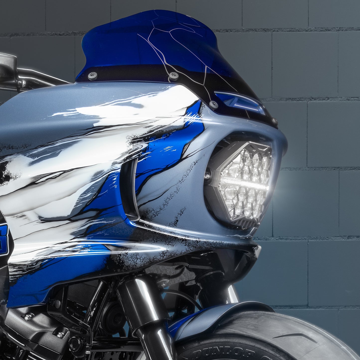 Honey Comb LED Front Headlight for Harley-Davidson FXLRST Low Rider ST 2022–2025