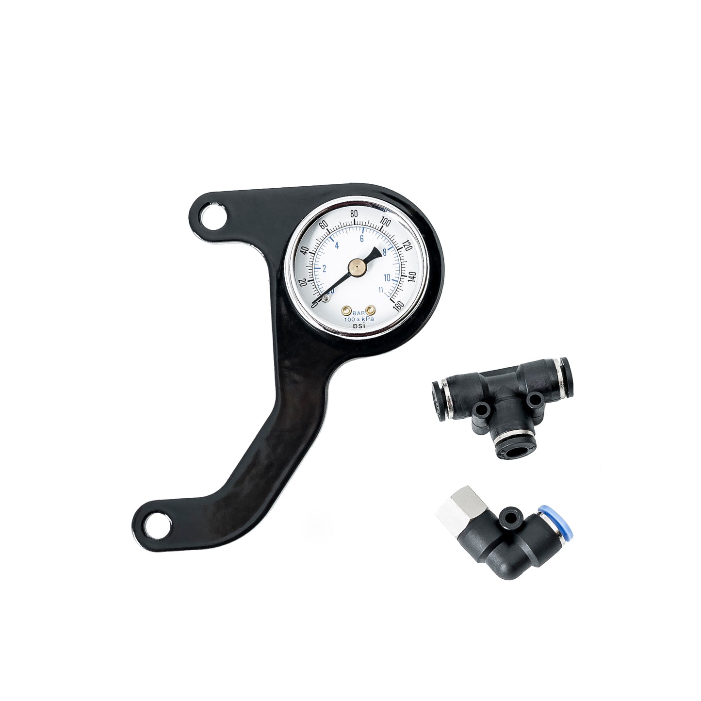 "Milwaukee-Eight" Rocker Box Mounted Air Ride Pressure Gauge Kit