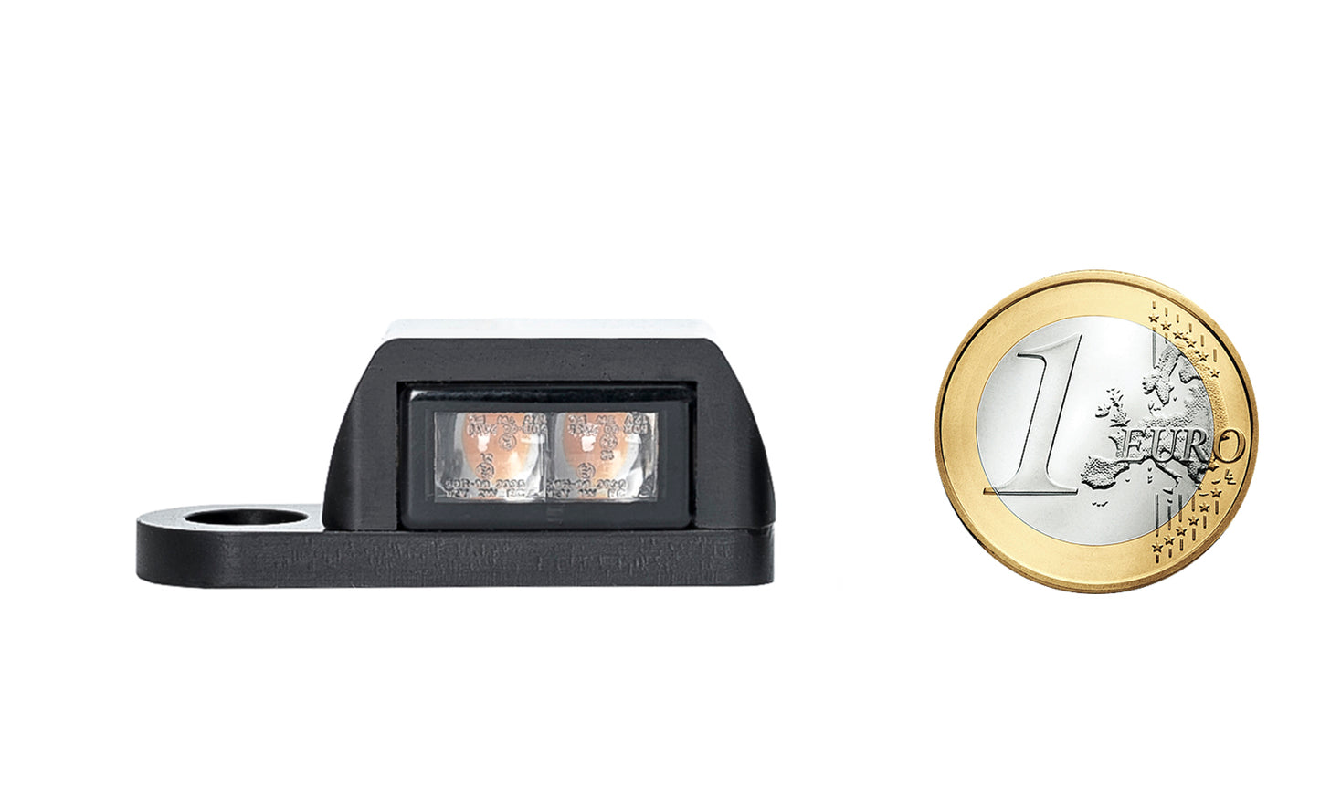 Harley Davidson "Turbo" led turn signals by Killer Custom size comparison with a euro coin white background