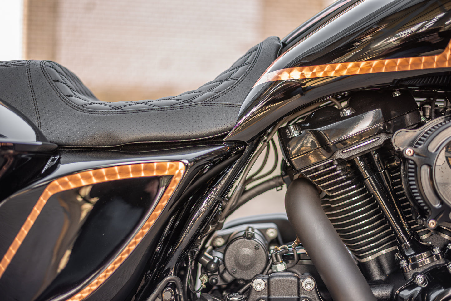 Extended Stretched Gas Tank And Side Cover Touring Kit 2009-2013 "Flow2"