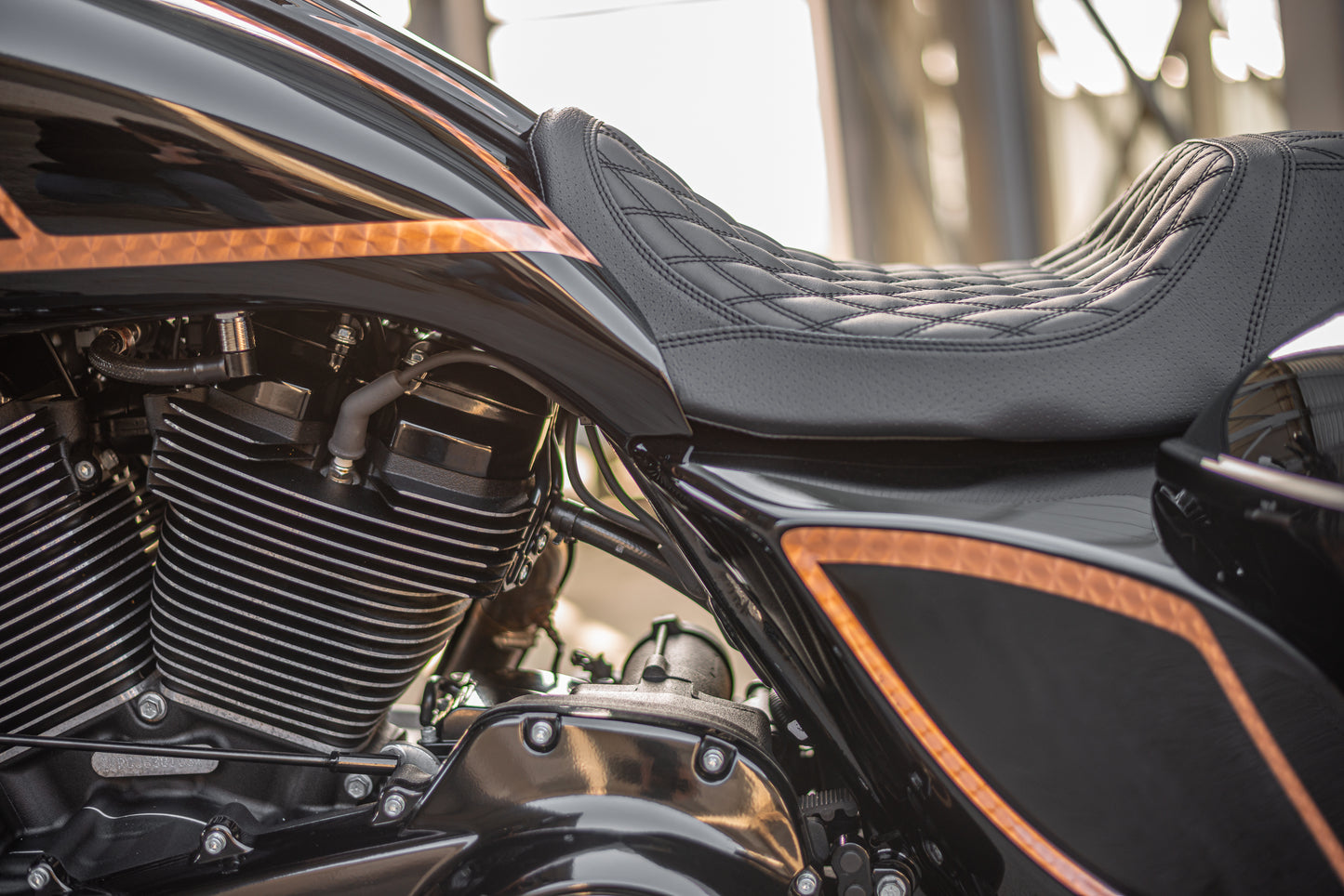 Extended Stretched Gas Tank And Side Cover Touring Kit 2009-2013 "Flow2"