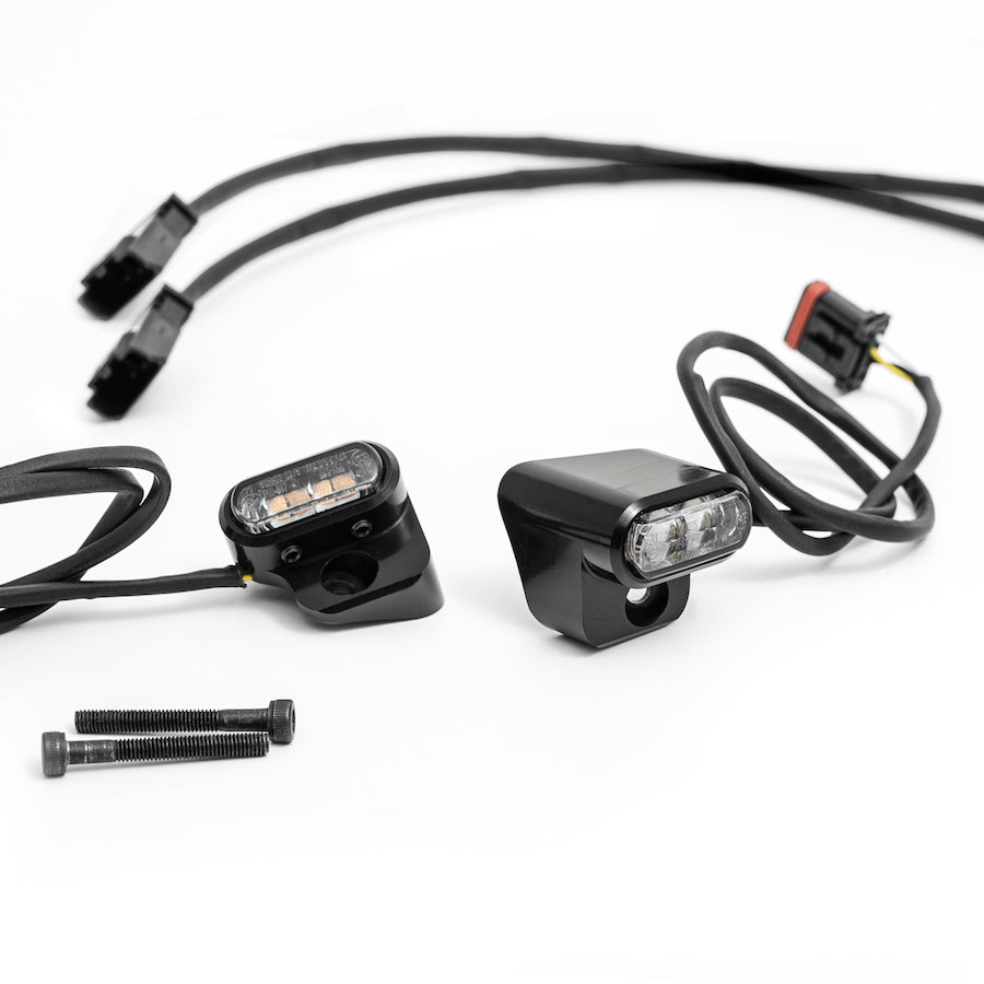 Harley Davidson front LED turn signals by Killer Custom white background