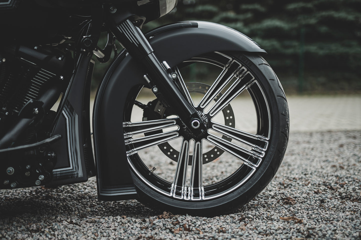 Front Fender Kit For 21X5.5" "Bulldog" Fat Tire Wheels Touring 2014-2023