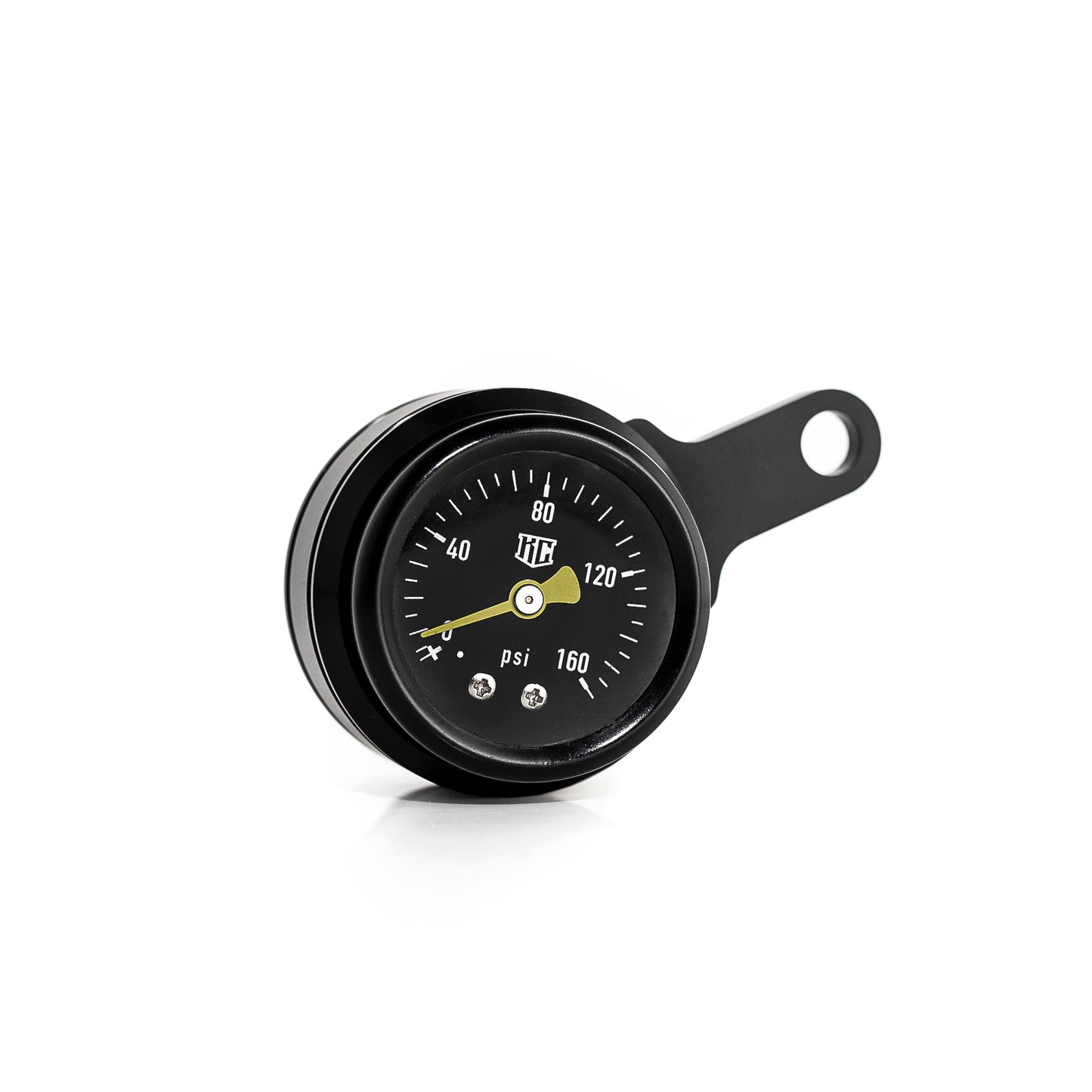"Twin Cam" Rocker Box Mounted Air Ride Black Pressure Gauge Kit