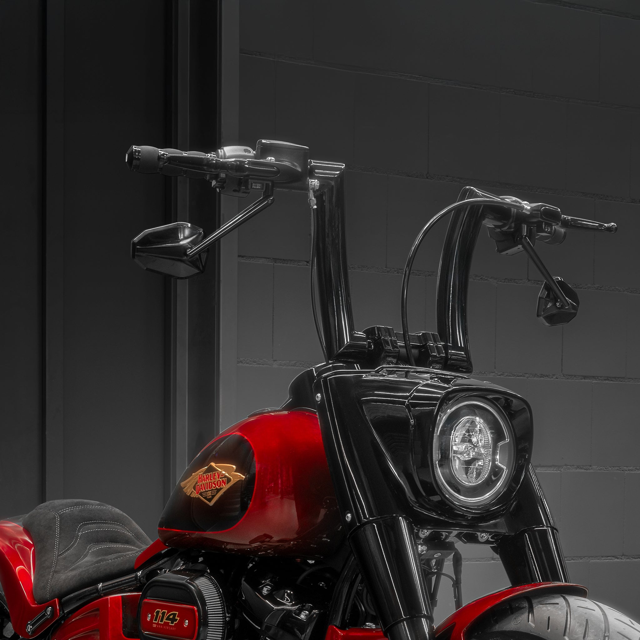 Custom Harley Breakout Handlebars 1.5 Inch Stealth Riser Extensions