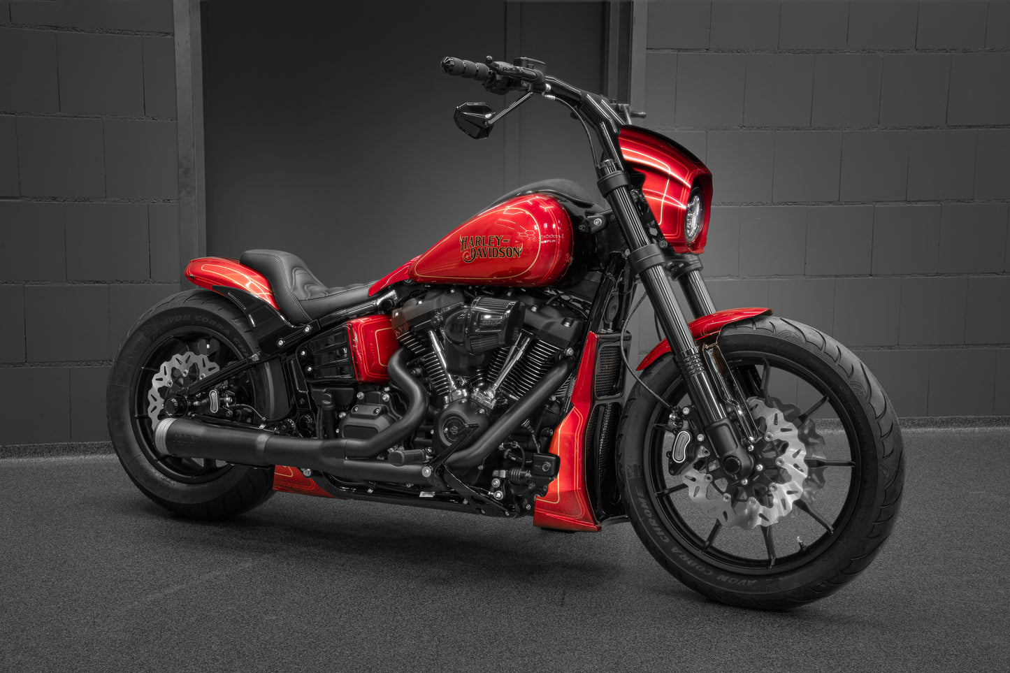 Killer Custom "Back Saver" Raked T-Bar Mega Handlebars (With Stealth View Speedometer Option)