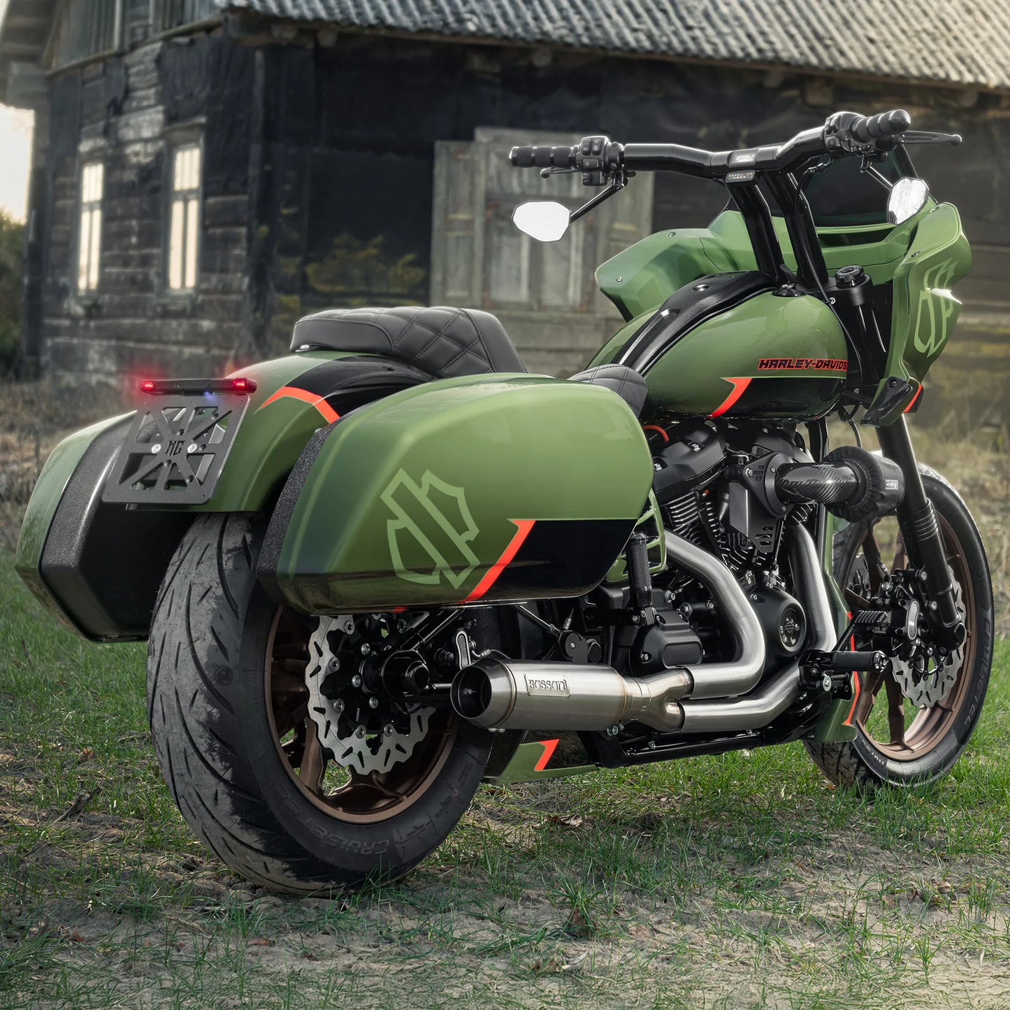 "Back Saver" Raked T-Bar Mega Handlebars (With Stealth View Speedometer Option)