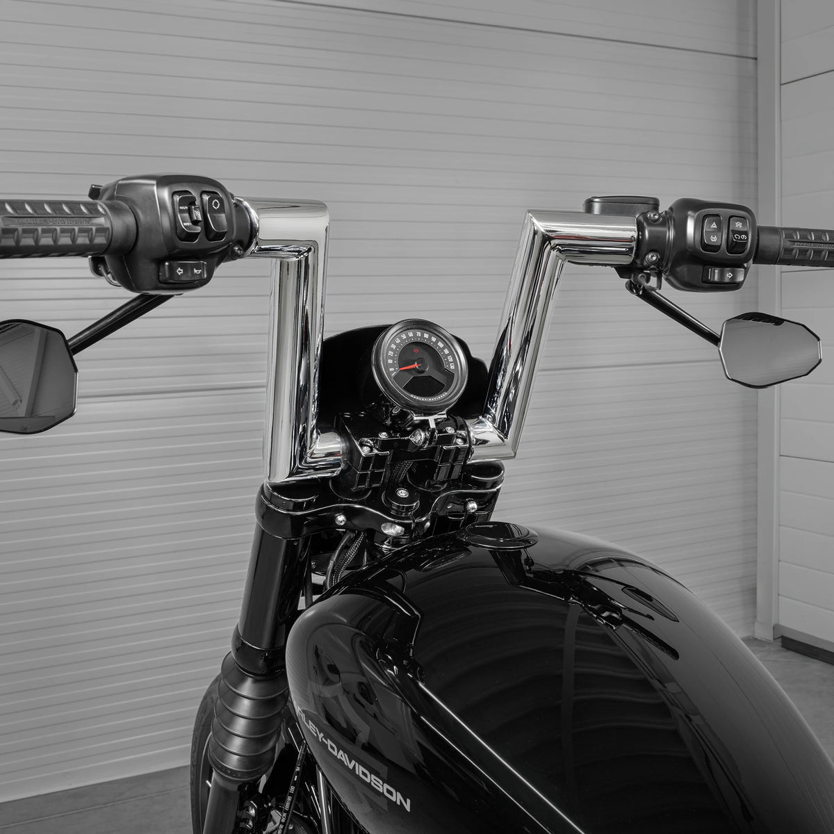 "Maverick" 2" Fat Bars Built for Harleys with 1" Risers, Chrome