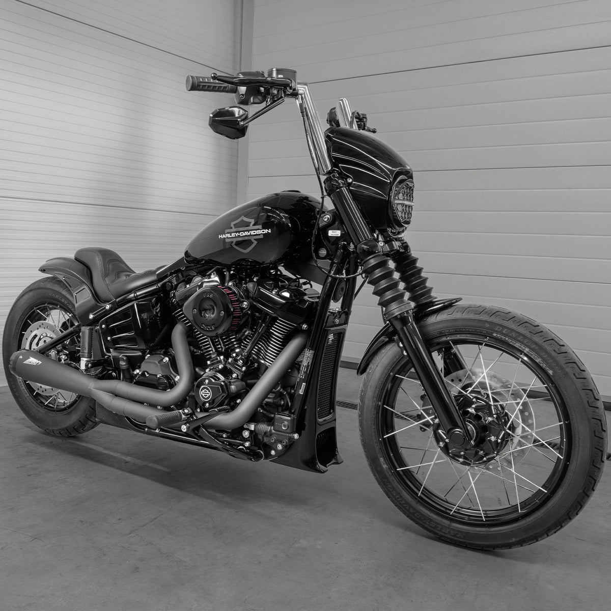 "Maverick" 2" Fat Bars Built for Harleys with 1" Risers, Chrome