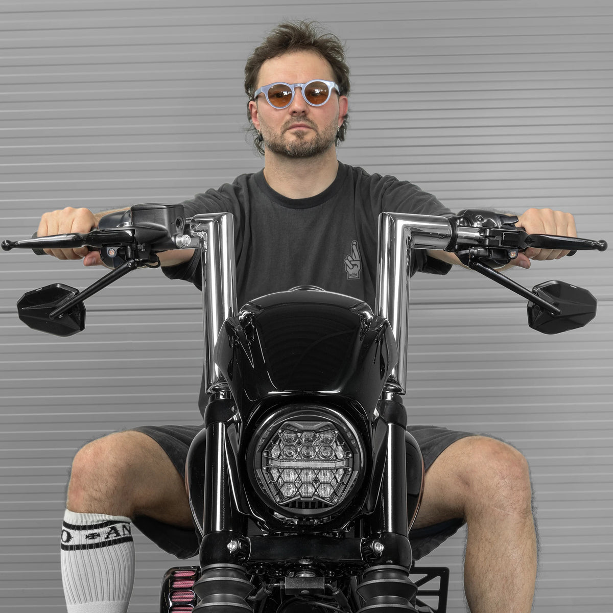 "Maverick" 2" Fat Bars Built for Harleys with 1" Risers, Chrome