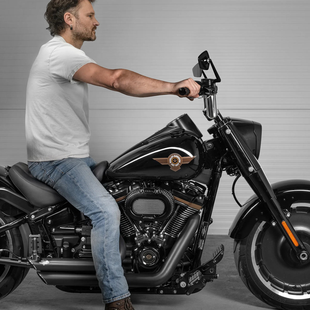 "Outlaw" 2" Fat Bars Built for Harleys with 1.25" Risers, Chrome