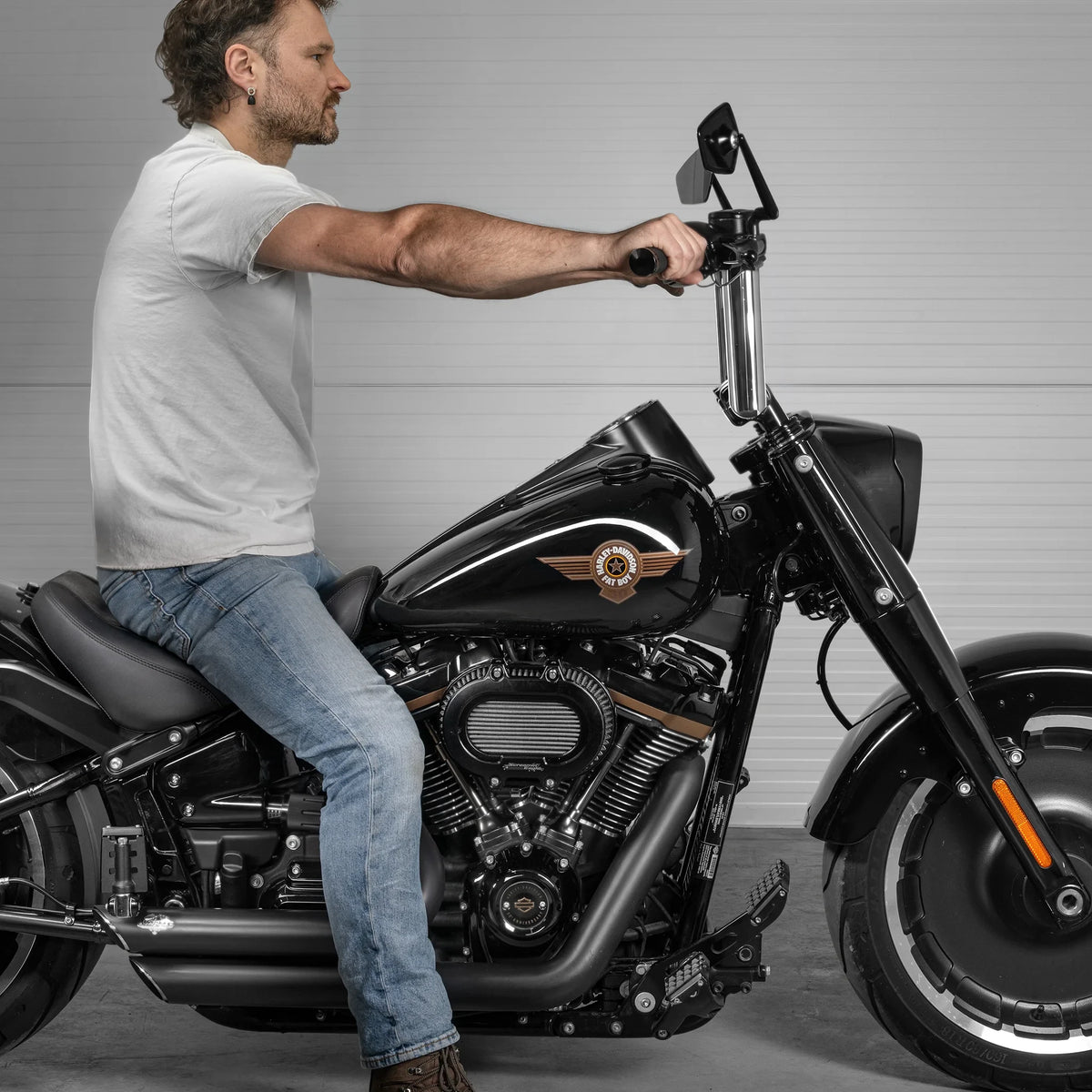 "Outlaw" 2" Fat Bars Built for Harleys with 1" Risers, Chrome