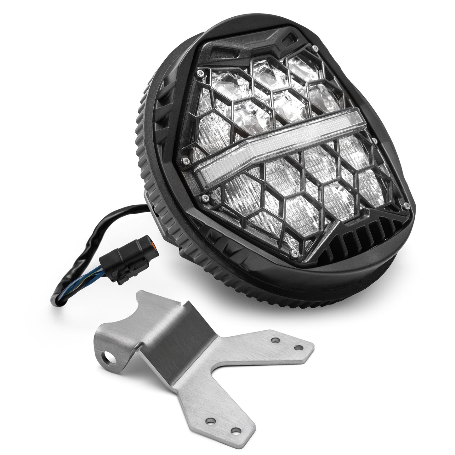 5 3/4" Honeycomb LED Headlight ECE Approved for Harley Street Bob FXBB & Breakout FXBR