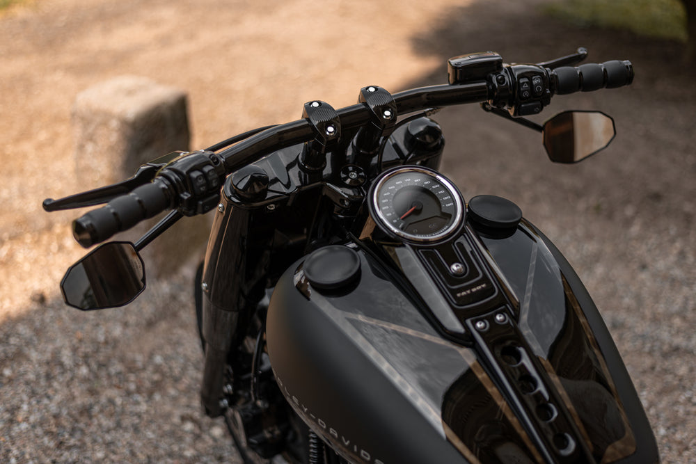 Zoomed Harley Davidson motorcycle with Killer Custom  